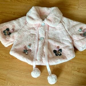 New Pink cozy Cape jacket for toddler size 3T-4T